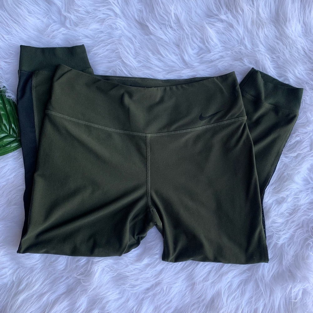 Nike olive green mid calf leggings